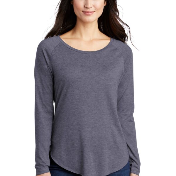 Women's PosiCharge ® Long Sleeve Tri Blend Wicking Scoop Neck Raglan Tee Thumbnail